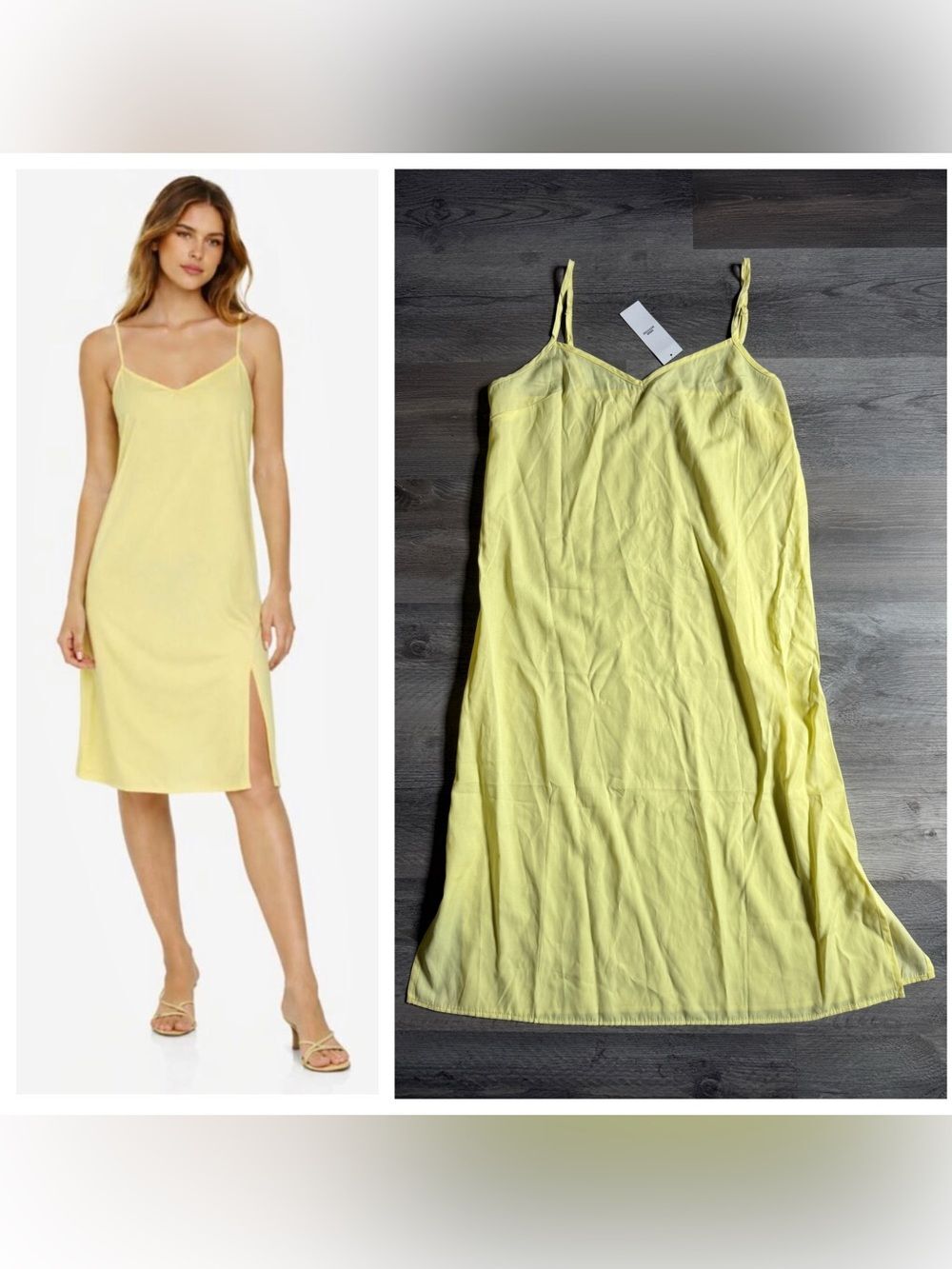 Urban Outfitters Yellow Midi Slip Dress NEW Large Adjustable Summer